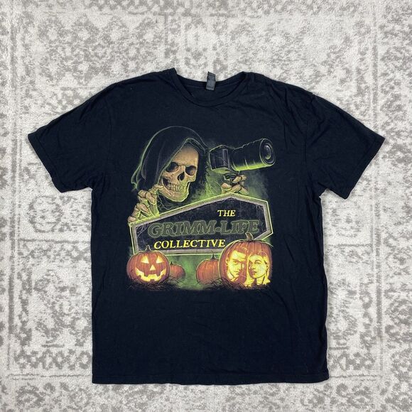 The Grimm-Life Collective T Shirt Black Short Sleeve Skull Shirt Size Large - Picture 1 of 6